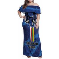 Custom Central African Republic Football Family Matching Off Shoulder Maxi Dress and Hawaiian Shirt Go Les Fauves - Wonder Print Shop