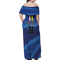 Custom Central African Republic Football Family Matching Off Shoulder Maxi Dress and Hawaiian Shirt Go Les Fauves - Wonder Print Shop