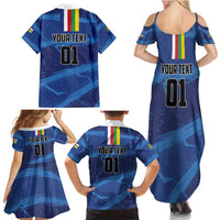 Custom Central African Republic Football Family Matching Summer Maxi Dress and Hawaiian Shirt Go Les Fauves - Wonder Print Shop