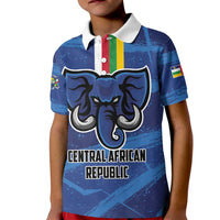 Custom Central African Republic Football Kid Polo Shirt Go Les Fauves - Wonder Print Shop