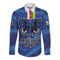 Custom Central African Republic Football Long Sleeve Button Shirt Go Les Fauves - Wonder Print Shop