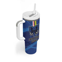 Custom Central African Republic Football Tumbler With Handle Go Les Fauves - Wonder Print Shop