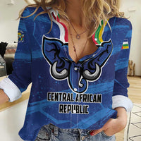 Custom Central African Republic Football Women Casual Shirt Go Les Fauves - Wonder Print Shop