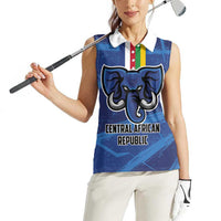 Custom Central African Republic Football Women Sleeveless Polo Shirt Go Les Fauves - Wonder Print Shop