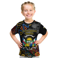 Personalized Central African Republic Kid T Shirt Protea African Pattern - Wonder Print Shop