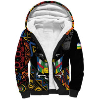 Personalized Central African Republic Sherpa Hoodie Protea African Pattern - Wonder Print Shop