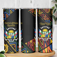 Personalized Central African Republic Skinny Tumbler Protea African Pattern - Wonder Print Shop