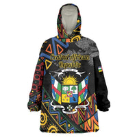 Personalized Central African Republic Wearable Blanket Hoodie Protea African Pattern - Wonder Print Shop