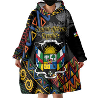 Personalized Central African Republic Wearable Blanket Hoodie Protea African Pattern - Wonder Print Shop