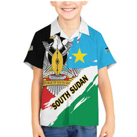 Personalized South Sudan Family Matching Mermaid Dress and Hawaiian Shirt Grunge Flag Style - Wonder Print Shop