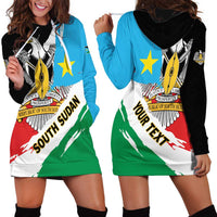 Personalized South Sudan Hoodie Dress Grunge Flag Style - Wonder Print Shop