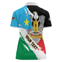 Personalized South Sudan Women Polo Shirt Grunge Flag Style - Wonder Print Shop