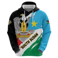 Personalized South Sudan Zip Hoodie Grunge Flag Style - Wonder Print Shop