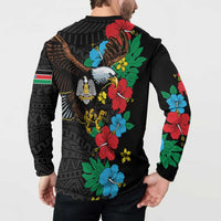 South Sudan Button Sweatshirt Hibiscus Floral African Pattern - Wonder Print Shop
