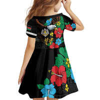 South Sudan Family Matching Long Sleeve Bodycon Dress and Hawaiian Shirt Hibiscus Floral African Pattern - Wonder Print Shop