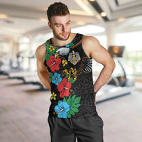 South Sudan Men Tank Top Hibiscus Floral African Pattern - Wonder Print Shop