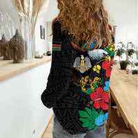 South Sudan Women Casual Shirt Hibiscus Floral African Pattern - Wonder Print Shop