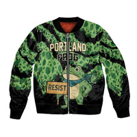 Personalized Portland Frog Resist Bomber Jacket Frogs Against Fascism - Wonder Print Shop