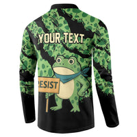 Personalized Portland Frog Resist Button Sweatshirt Frogs Against Fascism - Wonder Print Shop