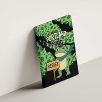 Portland Frog Resist Canvas Wall Art Frogs Against Fascism - Wonder Print Shop
