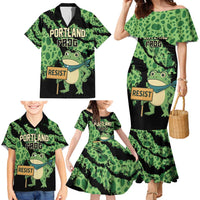 Personalized Portland Frog Resist Family Matching Mermaid Dress and Hawaiian Shirt Frogs Against Fascism - Wonder Print Shop