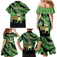 Personalized Portland Frog Resist Family Matching Mermaid Dress and Hawaiian Shirt Frogs Against Fascism - Wonder Print Shop