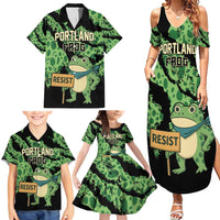 Personalized Portland Frog Resist Family Matching Summer Maxi Dress and Hawaiian Shirt Frogs Against Fascism - Wonder Print Shop