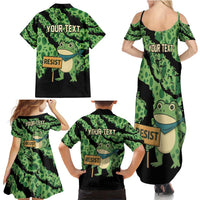 Personalized Portland Frog Resist Family Matching Summer Maxi Dress and Hawaiian Shirt Frogs Against Fascism - Wonder Print Shop