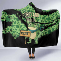Portland Frog Resist Hooded Blanket Frogs Against Fascism - Wonder Print Shop