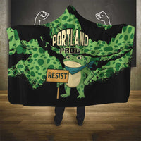 Portland Frog Resist Hooded Blanket Frogs Against Fascism - Wonder Print Shop