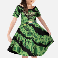 Personalized Portland Frog Resist Kid Short Sleeve Dress Frogs Against Fascism - Wonder Print Shop
