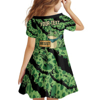 Personalized Portland Frog Resist Kid Short Sleeve Dress Frogs Against Fascism - Wonder Print Shop