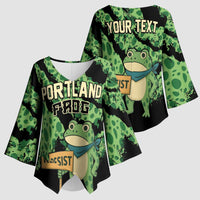 Personalized Portland Frog Resist Kimono Sleeve Blouse Frogs Against Fascism - Wonder Print Shop