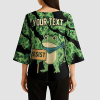 Personalized Portland Frog Resist Kimono Sleeve Blouse Frogs Against Fascism - Wonder Print Shop