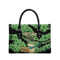 Portland Frog Resist Leather Bag Frogs Against Fascism - Wonder Print Shop