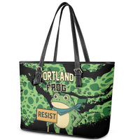 Portland Frog Resist Leather Tote Bag Frogs Against Fascism - Wonder Print Shop