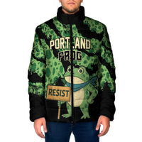 Personalized Portland Frog Resist Padded Jacket Frogs Against Fascism - Wonder Print Shop