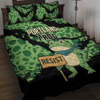 Portland Frog Resist Quilt Bed Set Frogs Against Fascism - Wonder Print Shop