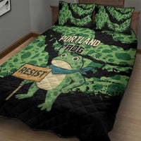Portland Frog Resist Quilt Bed Set Frogs Against Fascism - Wonder Print Shop