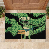 Portland Frog Resist Rubber Doormat Frogs Against Fascism - Wonder Print Shop