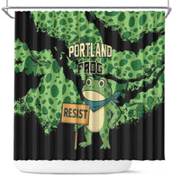 Portland Frog Resist Shower Curtain Frogs Against Fascism - Wonder Print Shop