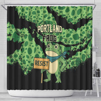 Portland Frog Resist Shower Curtain Frogs Against Fascism - Wonder Print Shop