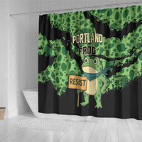 Portland Frog Resist Shower Curtain Frogs Against Fascism - Wonder Print Shop