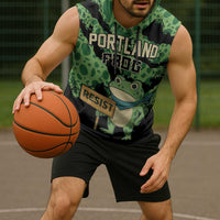 Personalized Portland Frog Resist Sleeveless Hoodie Frogs Against Fascism - Wonder Print Shop