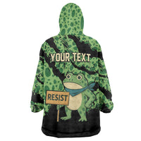 Personalized Portland Frog Resist Wearable Blanket Hoodie Frogs Against Fascism - Wonder Print Shop