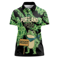 Personalized Portland Frog Resist Women Polo Shirt Frogs Against Fascism - Wonder Print Shop