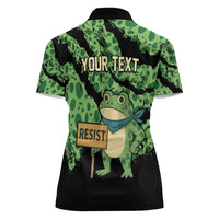 Personalized Portland Frog Resist Women Polo Shirt Frogs Against Fascism - Wonder Print Shop