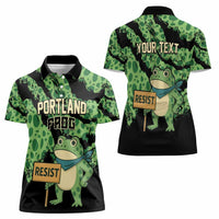 Personalized Portland Frog Resist Women Polo Shirt Frogs Against Fascism - Wonder Print Shop