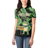 Personalized Portland Frog Resist Women Polo Shirt Frogs Against Fascism - Wonder Print Shop