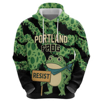 Personalized Portland Frog Resist Zip Hoodie Frogs Against Fascism - Wonder Print Shop